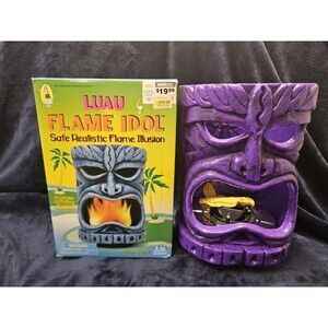 Take One LUAU FLAME IDOL Stackable Tiki Head Hawaiian 13" PURPLE Party Decor